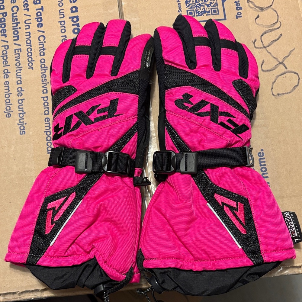 FXR Women's Pink and Black Winter Gloves